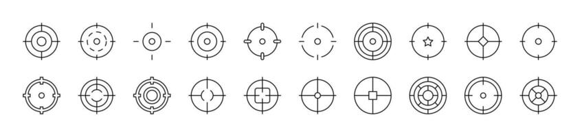 Target Pack of Thin Icons. Editable Stroke. Suitable for Web Sites, Books, Cards, Apps vector
