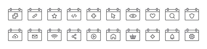 Ring, Link, Envelope, House etc on Web Page Simple Icon Collection. Editable Stroke. Perfect for Infographics, Articles, Books, Flyers, Banners vector