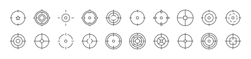 Target Related Icon Set. Editable Stroke. Suitable for Web Sites, Books, Cards, Apps vector