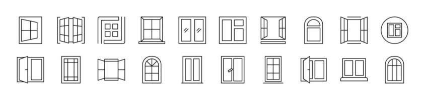 Windows Icons Collection. Editable Stroke. Suitable for Web Sites, Books, Cards, Apps vector