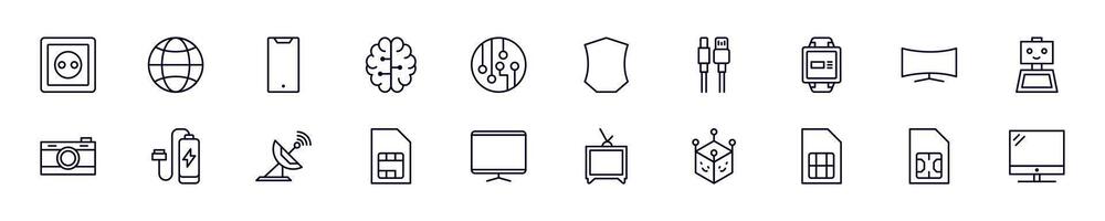 Electronics modern web icons for infographics. Simple linear illustration for apps, sites, infographics vector
