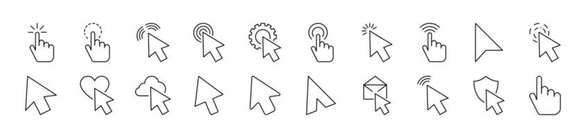 Cursor Related Image Collection. Editable Stroke. Perfect for Infographics, Articles, Books, Flyers, Banners vector