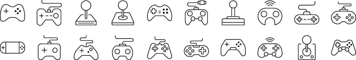 Joystick Line Icon Set. Editable Stroke. Minimalistic Linear Pictogram for Design of Cards, Apps, Banners, Posts vector