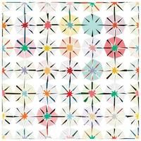 A colorful geometric pattern with overlapping circles and lines. vector