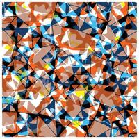 Abstract square multicolored geometric pattern with overlapping shapes. vector