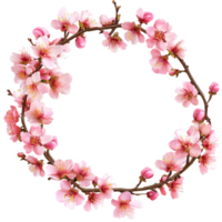 Wreath of Pink Flowers on a Branch png