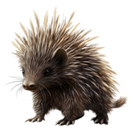 Porcupine Standing with Quills on Transparent Background png