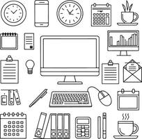 Office Workspace Icons vector