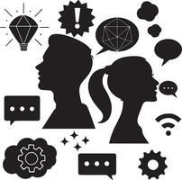 Teamwork and Innovation icons vector