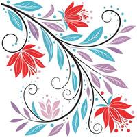 Seamless floral pattern with flower and leaves vector