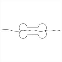 Single line continuous drawing of bone simple human bone line art drawing outline design illustration vector