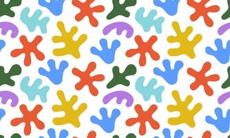 Abstract leaf cutout shapes seamless pattern. Trendy colorful freehand leaves background design vector