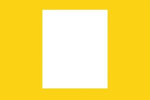 Abstract Yellow Background White Rectangular Frame Design Template. vector