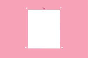 Blank Pink Paper Sheet Note Template Design Sparkle vector