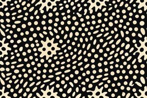Abstract Beige and Black Seamless Pattern Dots Shapes Design. vector