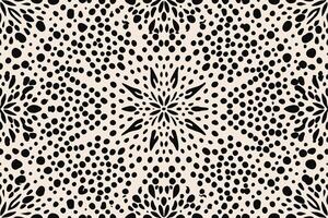 Abstract Black and Beige Dotted Mandala Pattern Design. vector