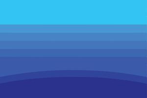 Abstract Blue Ocean Gradient Background, Horizontal Stripes, Deep Sea. vector