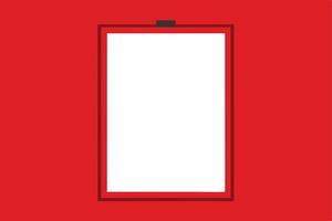 Red Background White Rectangle Minimalist Simple Clean Frame Border Design. vector