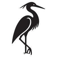 Elegant Silhouette of a Heron Bird Illustration vector