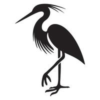 Elegant Heron Bird Silhouette Art vector