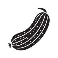 Simple Cucumber Silhouette Illustration Design vector