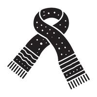 Silhouette of a Cozy Knitted Winter Scarf vector