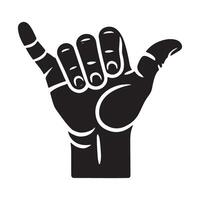 Hang Loose Hand Gesture Silhouette design vector