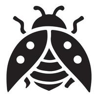 Ladybug with Open Wings Silhouette Illustration vector