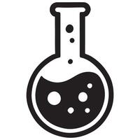 Simple Silhouette Erlenmeyer Flask with Bubbling Liquid Illustration vector