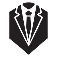 Professional Man's Suit Silhouette Icon for Business Attire vector