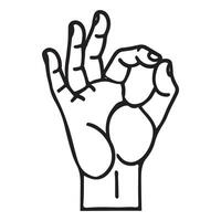 Silhouette of a Hand Showing OK Gesture vector
