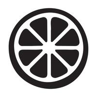 Simple Black and White Slice of Orange Illustration vector