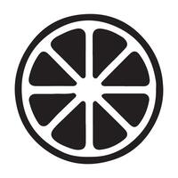 Simple Black and White Slice of Orange Illustration design vector