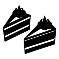 two pieces of cake icon isolated on white background vector