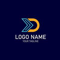 Abstract unique letter D with a modern beginning lettermark design for a logo vector
