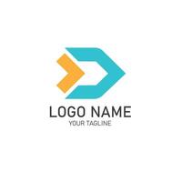 Abstract new text logo with the letter D in the alphabet vector