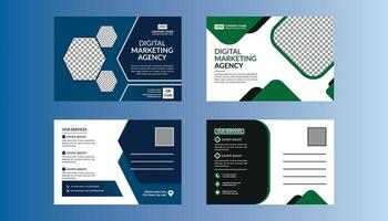 Modern Post Card Design in Bundle. Artistic Template Display for Promotional Campaign. vector