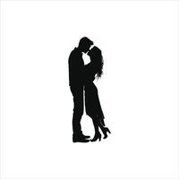 Elegant Valentine Silhouette Simple and Romantic Design vector