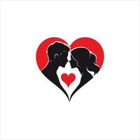 Timeless Valentine Silhouette of a Romantic Couple Holding Hands Walking in Black and White Minimalist Design Symbolizing Love Unity and Connection with Clean Lines and Elegant Simplicity vector