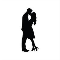Romantic Silhouette Design of a Couple Holding Hands Walking Together in a Black and White Minimalist Art Featuring Clean Lines and a Symbol of Love Unity and Connection vector
