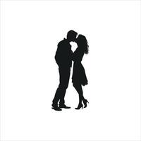 Romantic Valentine Silhouette of a Couple Holding Hands Walking Together in Black and White Minimalist Art Symbolizing Unity Connection and Love with Clean and Elegant Design vector