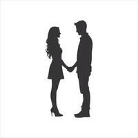 Stylized Valentine Design Elegant Couple Silhouette vector