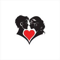 Elegant Valentine Silhouette Art Featuring a Romantic Couple Holding Hands Walking Hand in Hand in Clean Black and White Minimalist Design Symbolizing Unity and Love with Timeless Beauty vector
