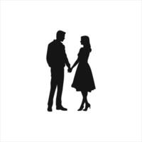 Black and White Silhouette Love and Simplicity vector