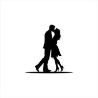 Romantic Silhouette Design of a Couple Holding Hands in Minimalist Art Featuring Black and White Clean Lines Negative Space and a Symbol of Love Unity and Timeless Connection vector