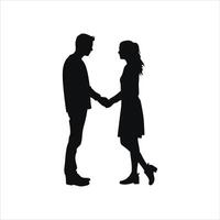 Profile View Love Silhouette Romantic Valentine Art vector