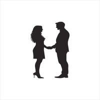 Valentine Couple Silhouette Design with Clean Lines and Negative Space vector