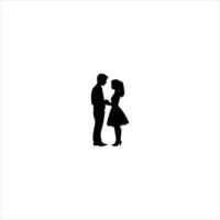 Walking Together Silhouette of a Romantic Couple in Minimalist Black and White Design Featuring Clean Lines Negative Space and a Timeless Symbol of Love Unity and Connection vector