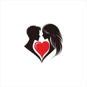 Romantic Silhouette Design of a Couple Walking Together in Black and White Minimalist Art Featuring Clean Lines Negative Space and a Symbol of Unity Connection and Love for Valentine vector