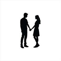 Negative Space Love A Couples Valentine Silhouette Art vector